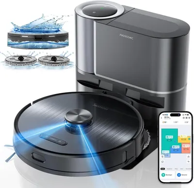 Imagen del producto de Aspiradora robot - Robot fregona - Robot aspirador - Aspiradora robotizada - Sistema de aspiración automático - Potencia de succión de 4500 Pa