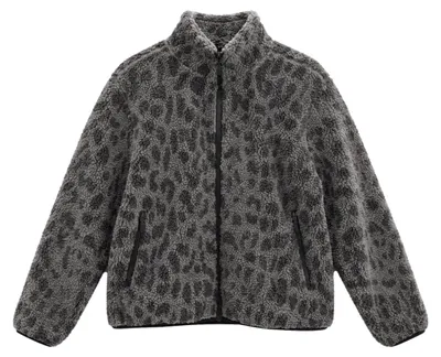 Produktbild von Mazine Printed Teddy-Fleece Jacket  - Damen Kunstfelljacke, Größe:M, Farbe:grey/printed