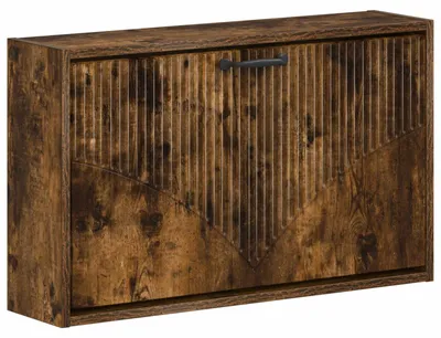 Image de vidaXL Armoire à chaussures à fixer au mur, modèle HOORN, 71 x 17 x 43 cm, en panneaux de particules