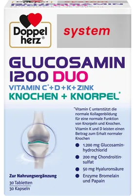 Obrázek produktu pro Doppelherz Glukosamin 1200 Duo pro kosti a chrupavky tablety a kapsle, 60 tablet a kapslí