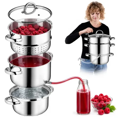 Zdjęcie produktu dla KADAX sokowirówka garnek 5L stal nierdzewna para Do indukcji stal indukcyjna gaz 3w1