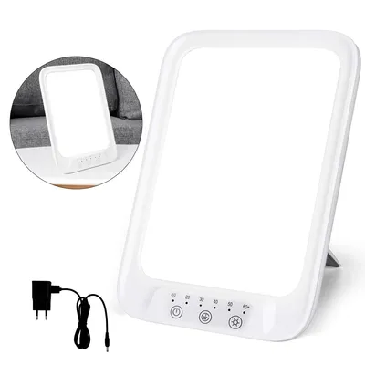 Produktbild von LED Lichttherapie Lampe 32000 Lux, Tageslichtlampe mit Timer, 3 Farbtemperaturen, 10 Helligkeitsstufen, Touch, USB