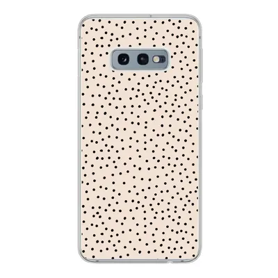 Produktbild von MuchoWow® Handyhülle Schutzhülle Hülle für Samsung Galaxy S10e Polka dot - Beige - Schwarz Silikon Softcase Handy Hülle - Handy