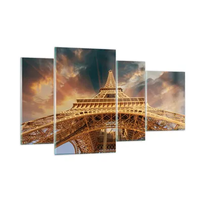 Produktbild von Bilder auf glas - Eiffle Architektur Paris - 120x70cm - Glasbilder - Wandbilder - Kunstdruck - zum Aufhängen bereit - Wanddekoration aus Glas - Glas Bilder - Wandbild auf Glas - GDL120x70-2437
