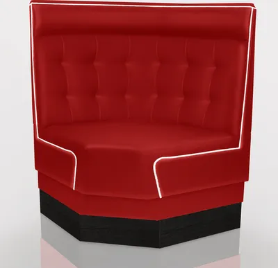 Produktbild von BOSTON Gastro RUND Bank 0,78x110cm | Rot & Weiß | Chesterfield | Diner American Sitzbank Bistro Lounge Polster Restaurant