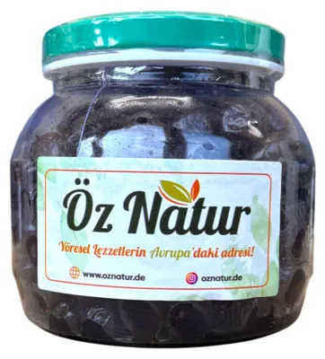 Zdjęcie produktu dla Öz Natur | Gemlik Czarne oliwki z pestką 800g