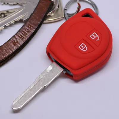 Produktbild von Auto Schlüssel Silikon Schutz Hülle Rot kompatibel mit Suzuki Swift SX4 Vitara JIMNY 2 Tasten Funk Fernbedienung