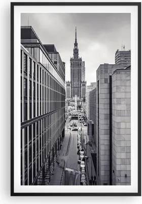 Produktbild von Gerahmtes Poster - Schwarzer Rahmen - Warschau Palast Kultur - 61x91,5 cm - Wand Bild - Wanddeko - Wandbilder - Kunstposter - Wandposter - Bilderrahmen - Bilder - Kunstdruck - P2BPA61x91-4382