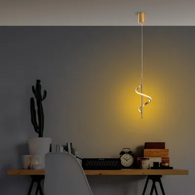 Image de Suspension Luminaire en métal doré - 61 x 10 x 7 cm - LED SMD 9W - IP20
