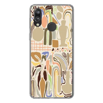 Produktbild von MuchoWow® Handyhülle Schutzhülle Hülle für Huawei P20 Lite (2020) Blume - Abstrakt - Vase - Blumentopf Silikon Softcase Handy Hülle - Kartenhalter