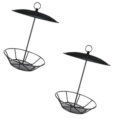 Image de Ensemble de 2 mangeoires pour oiseaux, en métal, pour jardin
