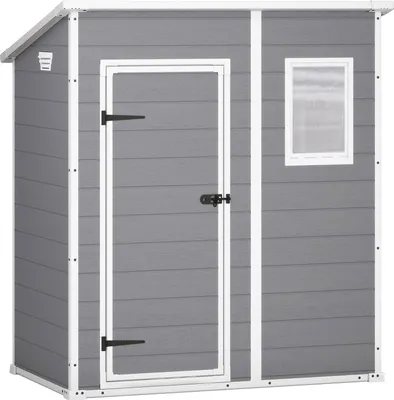 Produktbild von Cranbrook Gartenhaus 183,5x111x200,5 cm Grau, Wetterfest, mit Fenstern