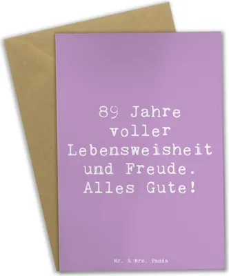 Produktbild von Mr. & Mrs. Panda neujahrskarte Spruch 89. Geburtstag Freude - Lavendeltraum - Geschenk, hochzeitskarten, osterkarte, Alles gut zum, Weisheit, weihnachtskarten, Grußkarten