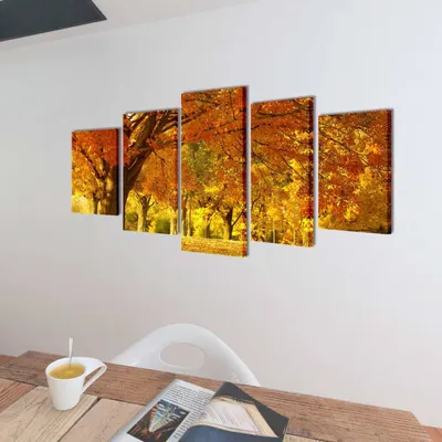 Produktbild von Hochwertige Bilder Dekoration Set Ahorn 100x50 cm, Leinwandbilder DE2550