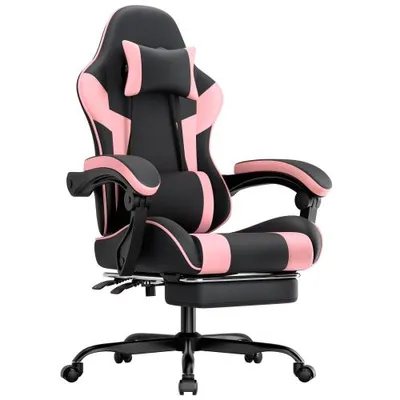 Produktbild von Ergonomischer Gaming Stuhl mit Lendenstütze und Kopfstütze, höhenverstellbar