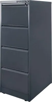 Zdjęcie produktu dla Szafa na dokumenty metalowa kartotekowa FURVERO W4S G/G 4 szuflady A4 grafitowa 45x62x134cm skręcana
