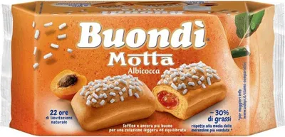 Produktbild von 6x Motta Buondì Albicocca gebackener Kuchen mit Aprikosenfüllung abgepackte Snacks (6 x 43g ) 258g -30% von Fetten leichtes Frühstück