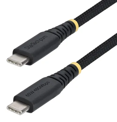 Produktbild von StarTech.com USB-C Kabel 3m, 60W PD, Nylon geflochten, Schwarz