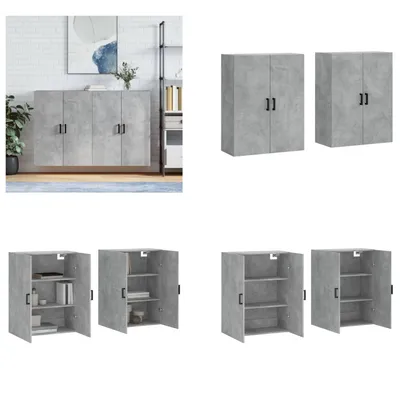Produktbild von vidaXL Wandschränke 2 Stk. Betongrau 69,5x34x90 cm - Wandschrank - Wandschränke - Schrank - Lagerschrank