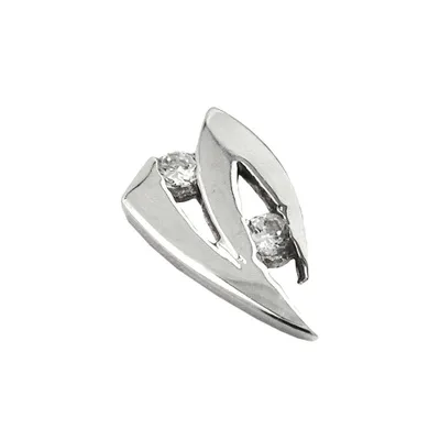 Produktbild von Anhänger 10x6mm mit Zirkonias 9Kt Weißgold silber 10x6mm