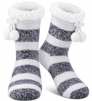 Productafbeelding van Antislip sokken huissokken dames - Fleece - Warm - Dikke pluizige sokken voor thuis
