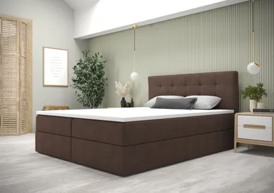 Obrázek produktu pro Moderní postel 200x200 s úložným prostorem STIG 5 - hnědá