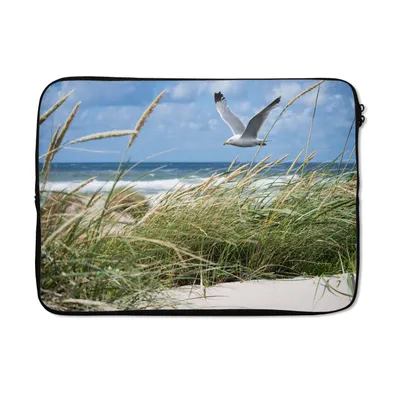 Produktbild von MuchoWow® Laptop Hülle 14 ZollStrand - Vogel - Pflanzen Laptoptasche - Laptoptasche - Stoßsicher - Schutzhaube