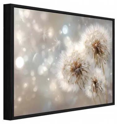 Produktbild von Bilder mit Rahmen Pusteblumen Blumen Abstrakt - 100x70 cm - Wandbilder Wohnzimmer Schlafzimmer - Leinwand Bilder mit Rahmen Beige - PPR16160O1