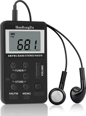 Produktbild von HanRongDa HRD-103 AM FM Digital Radio 2-Kanal-Stereo-Empfänger Portable Pocket Radio w / Kopfhörer LCD-Bildschirm Akku Lanyard