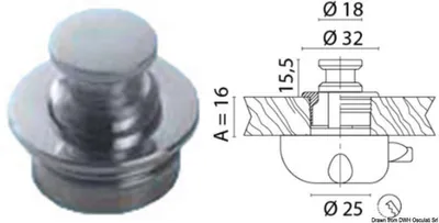 Zdjęcie produktu dla Gałka mosiężna chromowana 23 mm Osculati 38.181.22