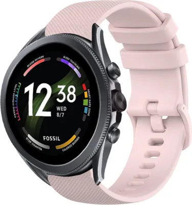 Produktbild von Strap-it Fossil Gen 6 44mm Luxus-Silikonarmband (Rosa)