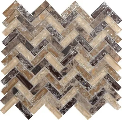 Produktbild von Glasmosaik XIC HB1555 26,3x29,3 cm braun/beige