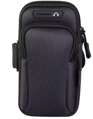 Productafbeelding van CHPN - Armband voor hardlopen - Hardlooptas - Universeel - Zwart - Armband met houder voor telefoon tijdens het hardlopen - Tas voor hardlopen