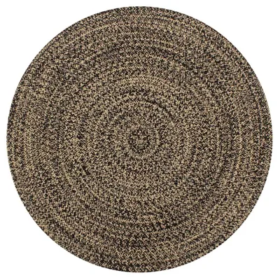 Image de vidaXL Tapis Jute fait main Noir et Nature 90 cm