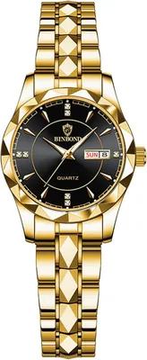 Produktbild von Watch Für Damen, 3ATM Wasserdicht Kalender diamantförmiges Analoge Quarz Paaruhren Damenuhren Edelstahlarmband Uhr mit leuchtende Zeiger