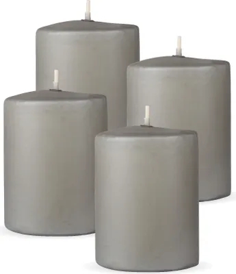 Image de Bougies à tête ronde Ø7cm ( pack de 4 ) Gris clair - Ø7cm x 8cm