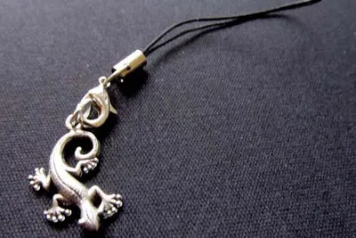 Produktbild von Gekko Handyanhänger Handyschmuck Salamander Echse Eidechse Geckos silber