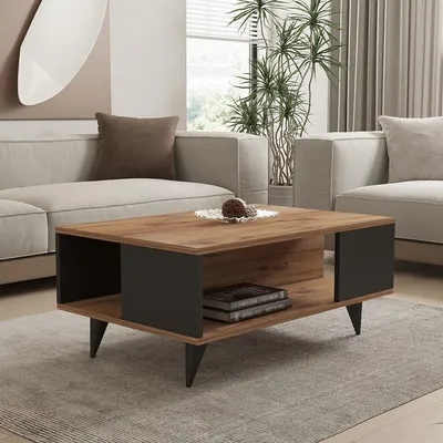 Image de Lurano - Table basse, 90x60x40h cm Noyer Marron, un Espace