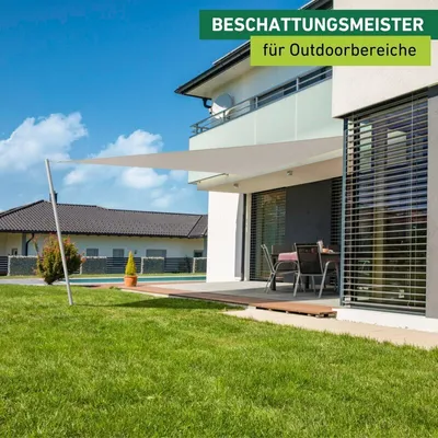 Produktbild von Sonnensegel Dreieck, 4x4x4m, grau, wasserabweisend