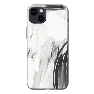 Produktbild von MuchoWow® Handyhülle Schutzhülle Hülle für iPhone 13 Kunst - Schwarz - Weiß - Abstrakt Silikon Softcase Handy Hülle - Karteninhaber