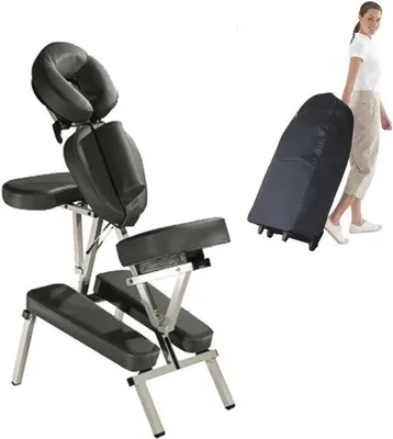Produktbild von Famanu Tragbare Massagestuhl - Vollständig Verstellbar, Leicht und Kompakt mit Tragetasche und Kissen