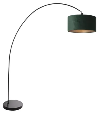 Immagine prodotto di Lampada da terra - nero - Solva - metallo tessile - lampada ad arco - E27 - 3899ZW - Mexlite