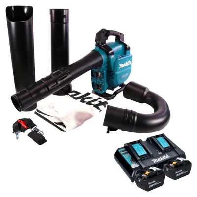 Produktbild von Makita DUB 363 ZV Akku Gebläse / Laubsauger 36 V ( 2x 18 V ) Brushless + Absaug Set + 2x Akku 9,0 Ah + Ladegerät