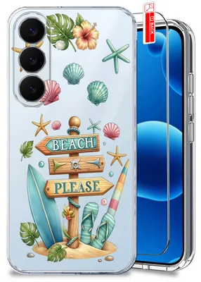 Produktbild von Hülle für Samsung S26 – Sommermotive, farbenfrohe, transparente Hülle + Displayschutzglas