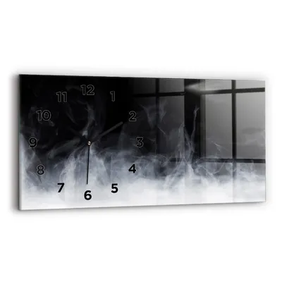Produktbild von Wallfluent Wanduhr – Stilles Quarzuhrwerk - Uhr Dekoration Wohnzimmer Schlafzimmer Küche - Zifferblatt - schwarze Zeiger - 60x30 cm - Rauch