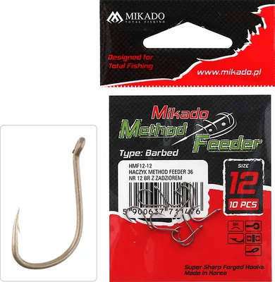 Immagine prodotto di 10 x ami da pesca MIKADO MF12 Methodfeeder con occhiello Ami da orata Ami da carpa # 14
