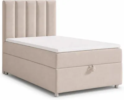 Produktbild von Best for Home Boxspringbett mit Bettkasten Trinity K10-SINGLE 100x200 Bonellfederkern inkl. Topper - Creme