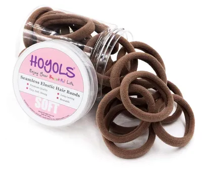 Produktbild von HOYOLS 50er Packung 1.6 Zoll weiche nahtlose Pferdeschwanz Halter - Nylon Haarbinder - für Frauen & Kinder - dickes Haar - kein Rutsch - Scrunchies