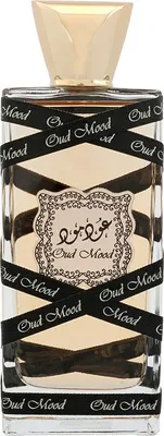 A bottle of Lattafa Oud Mood Eau de Parfum unisex.