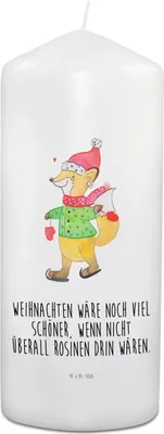 Produktbild von Mr. & Mrs. Panda Trauerkerze Fuchs Schlittschuhe - Weiß - Geschenk, Tannenbaum, Weihnachtsbaum, Kerze Für Beerdigung, Advent, Moderne Trauerkerzen, Winter, Erinnerungen